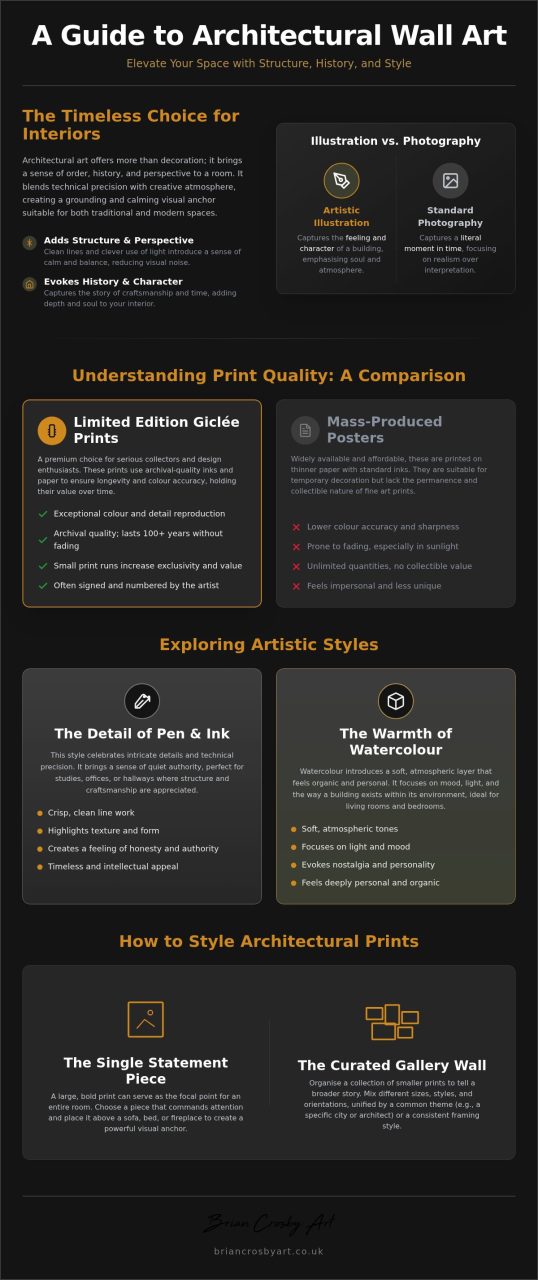 Enhancing Your Space with Architectural Wall Art Prints: An Inspirational Guide